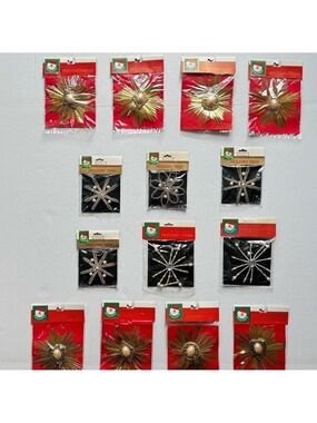 Kurt Adler Santa’s World Holiday Trim Christmas Ornaments Lot Tinsel Snowflakes